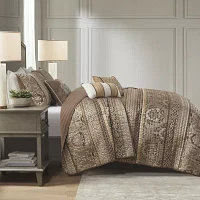 Madison Park Venetian 6-Pc Jacquard Quilt Set with Throw Pillows