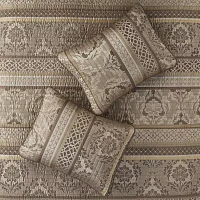 Madison Park Venetian 6-Pc Jacquard Quilt Set with Throw Pillows