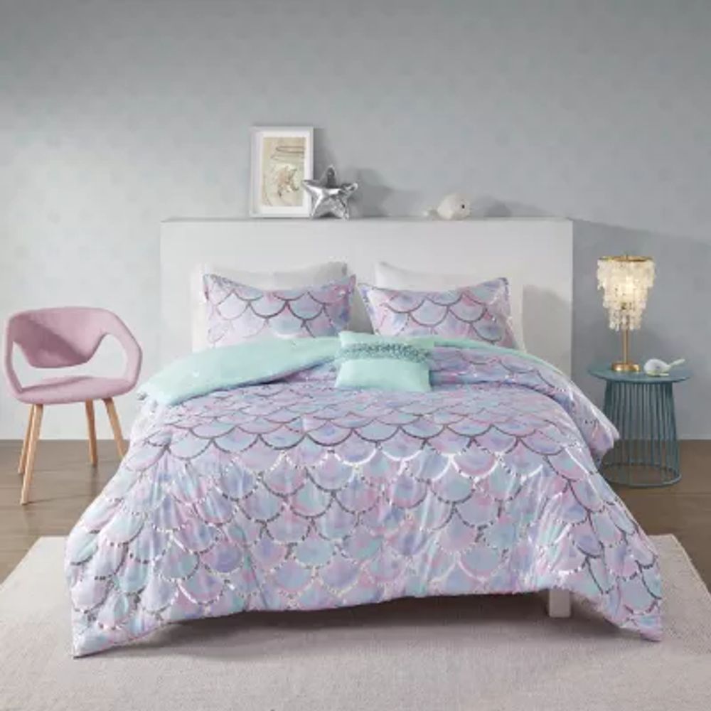 Mi Zone Phoebe Metallic Printed Reversible Comforter Set