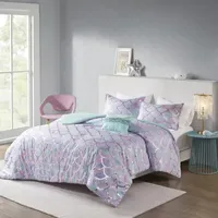 Mi Zone Phoebe Metallic Printed Reversible Comforter Set