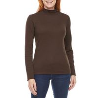 St. John's Bay Womens Mock Neck Long Sleeve T-Shirt