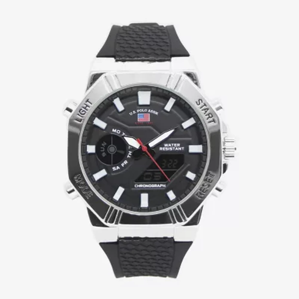 U.S. Polo Assn. Us Polo Assn. Mens Hybrid Black Strap Watch Us9822jc