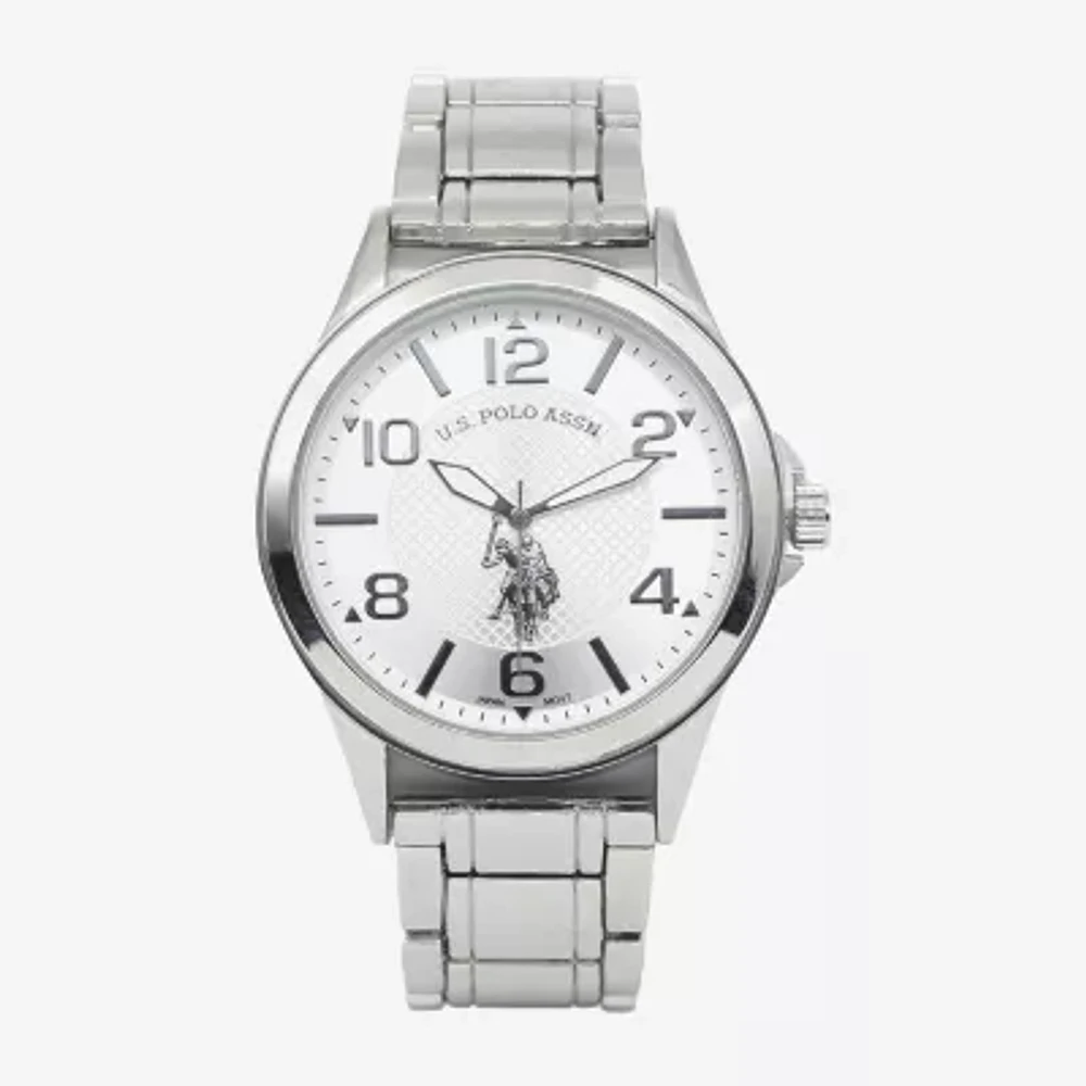 U.S. Polo Assn. Mens Silver Tone Strap Watch Usc80727jc