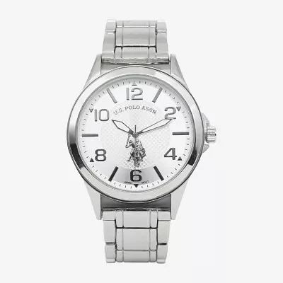 U.S. Polo Assn. Mens Silver Tone Strap Watch Usc80727jc