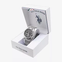 U.S. Polo Assn. Us Polo Assn. Mens Silver Tone Stainless Steel Strap Watch Usc80728jc