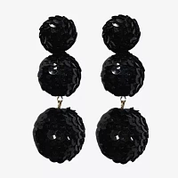 Bijoux Bar Black Sequin Ball Drop Earrings