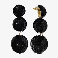 Bijoux Bar Black Sequin Ball Drop Earrings