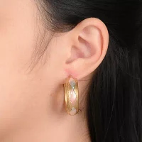 18K Gold Over Silver 30.4mm Hoop Earrings