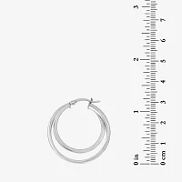 Sterling Silver 30mm Glitter Hoop Earrings