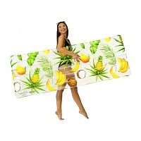 PoolCandy  Deluxe Pool Raft  74IN X 30IN   Tropical Print