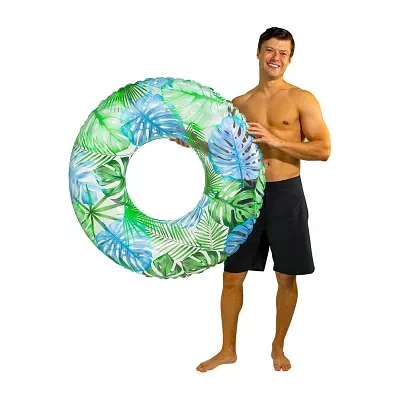 PoolCandy Resort Collection 42IN Jumbo Pool Tube With Palm Print