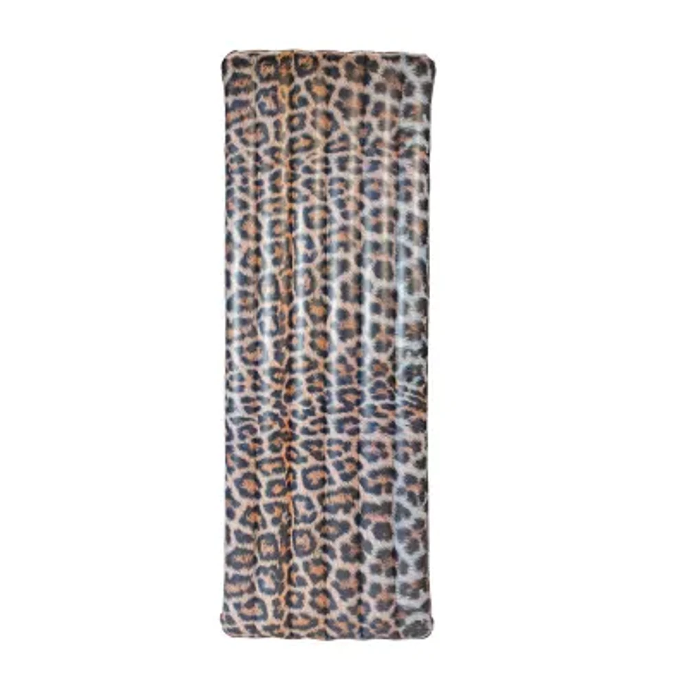 PoolCandy Leopard Print Deluxe Pool Raft 74IN X 30IN