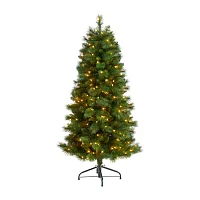 Nearly Natural Faux 5 Foot Pre-Lit Pine Christmas Tree