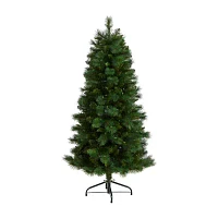 Nearly Natural Faux 5 Foot Pre-Lit Pine Christmas Tree