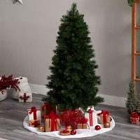 Nearly Natural Faux 5 Foot Pre-Lit Pine Christmas Tree