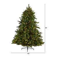 Nearly Natural Faux 8 Foot Pre-Lit Pine Christmas Tree