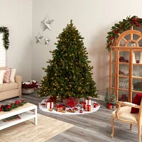 Nearly Natural Faux 8 Foot Pre-Lit Pine Christmas Tree