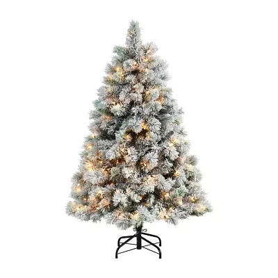 Nearly Natural Faux 5 Foot Pre-Lit Pine Christmas Tree