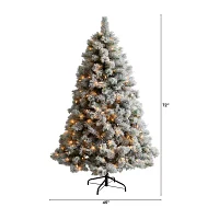 Nearly Natural Faux 6 Foot Pre-Lit Pine Christmas Tree