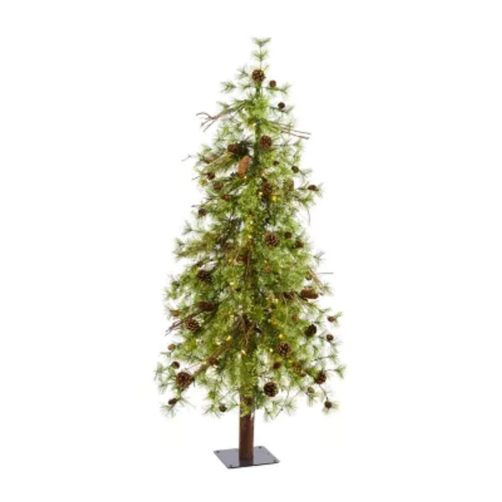 Nearly Natural Wyoming Faux 5 Foot Pre-Lit Pine Christmas Tree