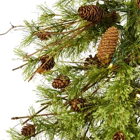 Nearly Natural Wyoming Faux 5 Foot Pre-Lit Pine Christmas Tree