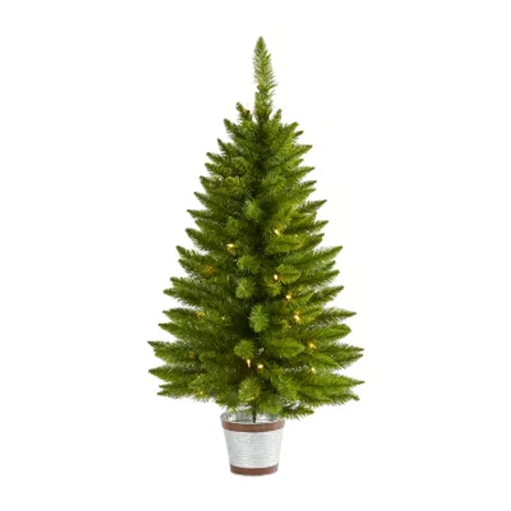 Nearly Natural Providence Faux 3 Foot Pre-Lit Pine Christmas Tree