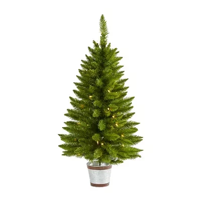 Nearly Natural Providence Faux 3 Foot Pre-Lit Pine Christmas Tree