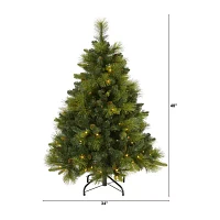 Nearly Natural North Carolina Mixed Faux 4 Foot Pre-Lit Pine Christmas Tree