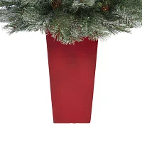 Nearly Natural Snowed Frenchps Faux 4 Foot Pine Christmas Tree