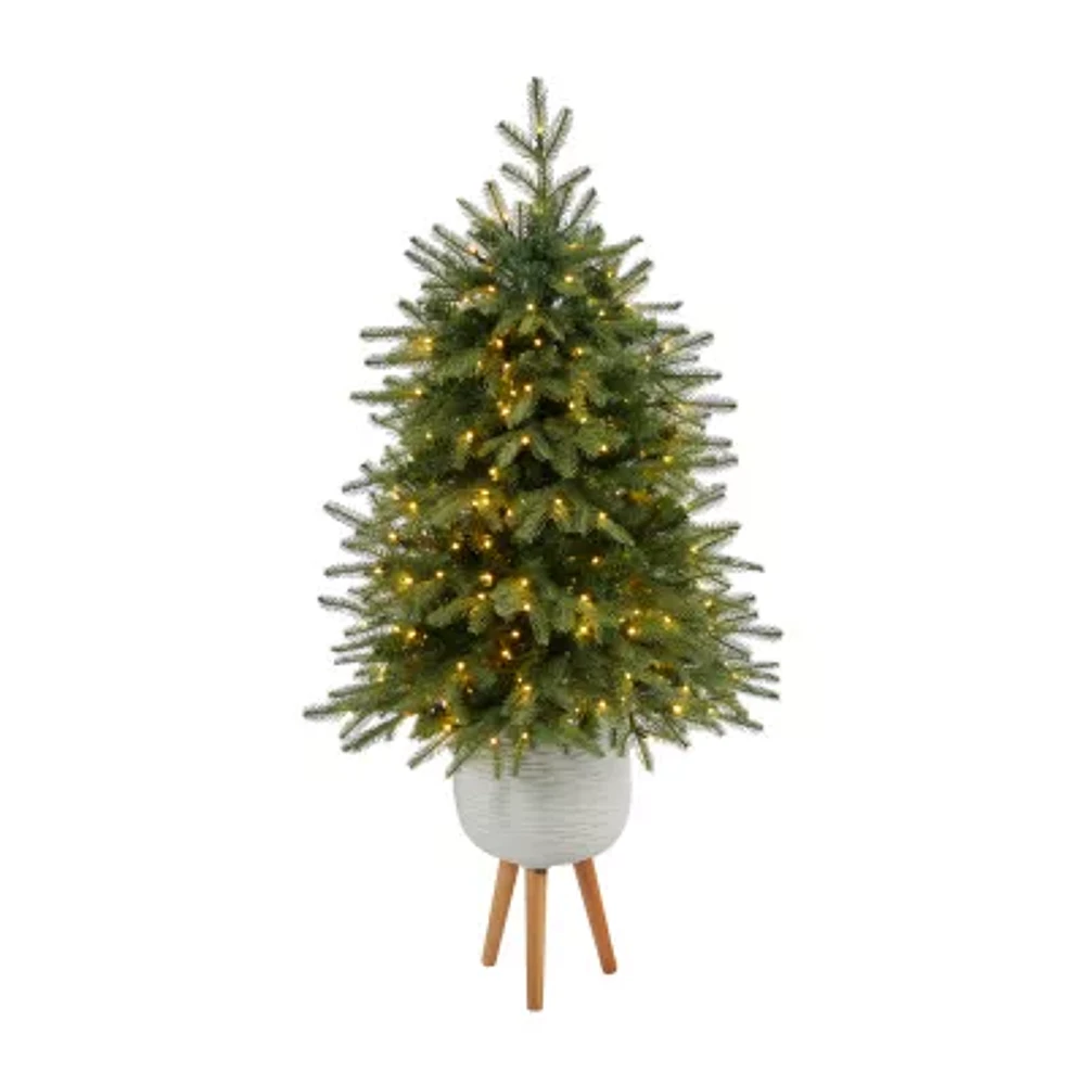 Nearly Natural Vancouver Faux 5 Foot Pre-Lit Fir Christmas Tree