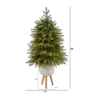 Nearly Natural Vancouver Faux 5 Foot Pre-Lit Fir Christmas Tree