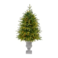 Nearly Natural Natural Look Faux 4 1/2 Foot Pre-Lit Fir Christmas Tree