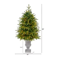 Nearly Natural Natural Look Faux 4 1/2 Foot Pre-Lit Fir Christmas Tree