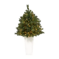 Nearly Natural Mixed Faux 4 Foot Pre-Lit Pine Christmas Tree