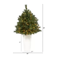 Nearly Natural Mixed Faux 4 Foot Pre-Lit Pine Christmas Tree