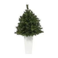 Nearly Natural Mixed Faux 4 Foot Pre-Lit Pine Christmas Tree