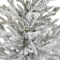 Nearly Natural Flocked Faux 4 Foot Pre-Lit Fir Christmas Tree