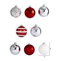 Nearly Natural Shatterproof Tree Red Set 64-Pc Christmas Ornament