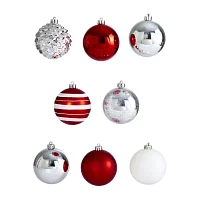 Nearly Natural Shatterproof Tree Red Set 64-Pc Christmas Ornament