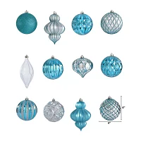 Nearly Natural Shatterproof Tree Blue Set 12-pc. Christmas Ornament