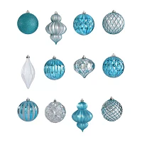 Nearly Natural Shatterproof Tree Blue Set 12-pc. Christmas Ornament