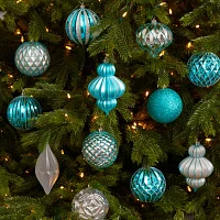 Nearly Natural Shatterproof Tree Blue Set 12-pc. Christmas Ornament