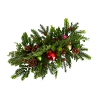 Nearly Natural 24in. Cedar Pine Faux Arrangement Christmas Tabletop Decor