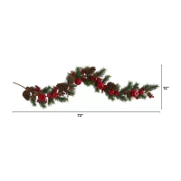 Nearly Natural Apple Indoor Christmas Garland