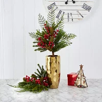 Nearly Natural 3-pc. Pine Artificial Plant Christmas Tabletop Decor