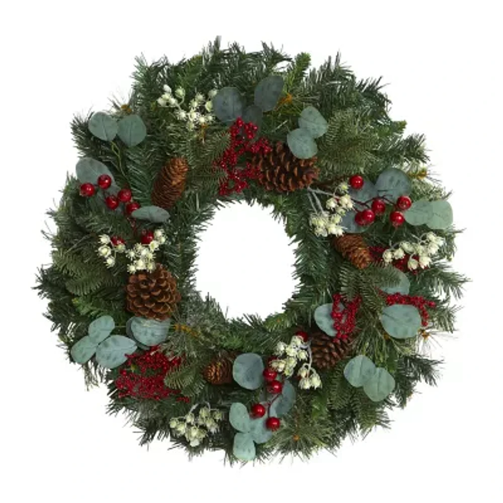 Nearly Natural Pine Artificial Indoor Christmas Wreath