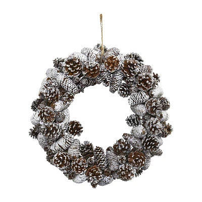 Nearly Natural 17in. Faux Pinecone Indoor Wreath