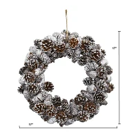 Nearly Natural 17in. Faux Pinecone Indoor Wreath