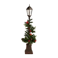 Nearly Natural 5ft. Lamp Post With Faux Greenery Christmas Tabletop Decor