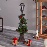 Nearly Natural 5ft. Lamp Post With Faux Greenery Christmas Tabletop Decor